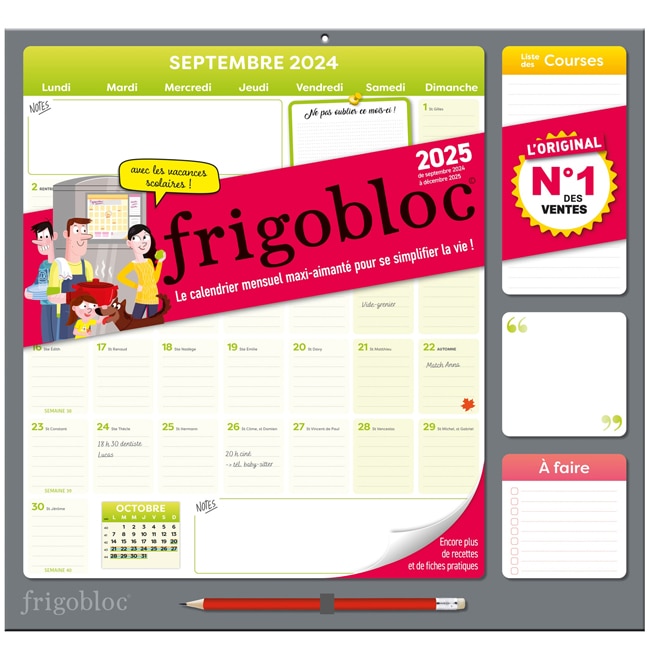Frigobloc calendrier mensuel 2024-2025