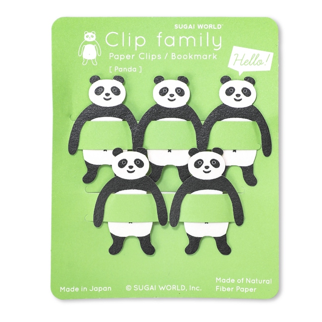 5 paper clips animaux Panda