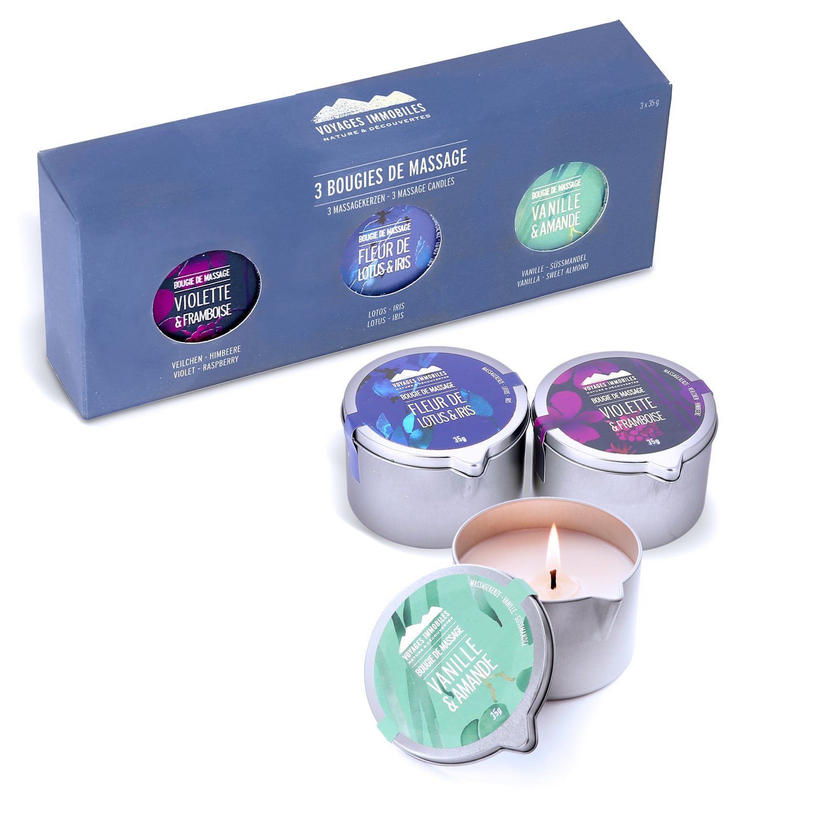 Coffret 3 bougies de massage