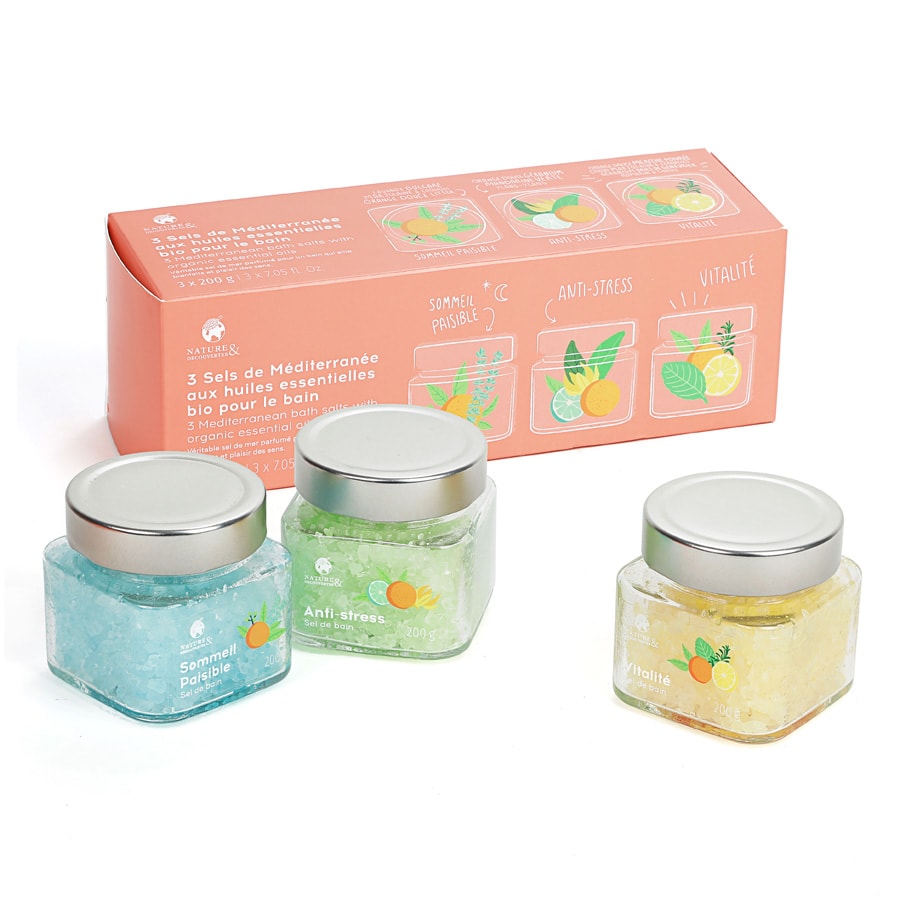 Coffret sels de bain huiles essentielles