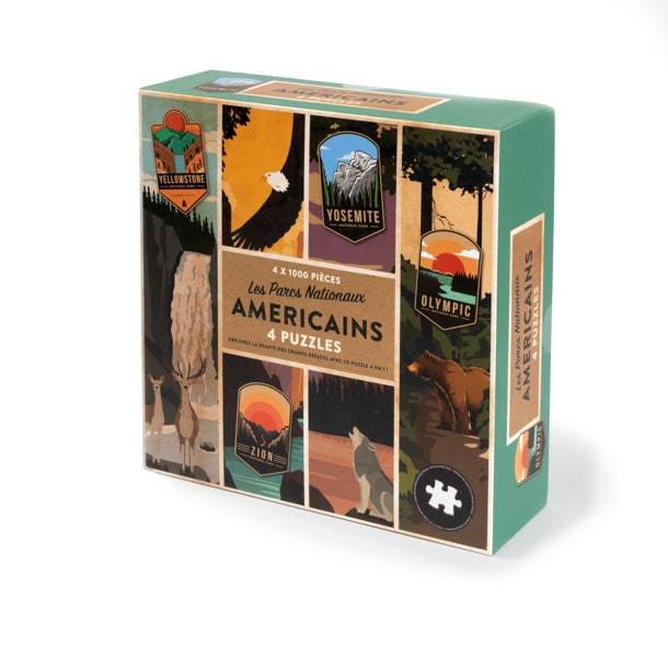 Coffret 4 puzzles Parcs Nationaux US