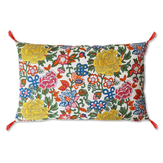 Coussin rectangle multicolore