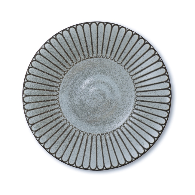 Assiette en céramique japonaise Gris bleu