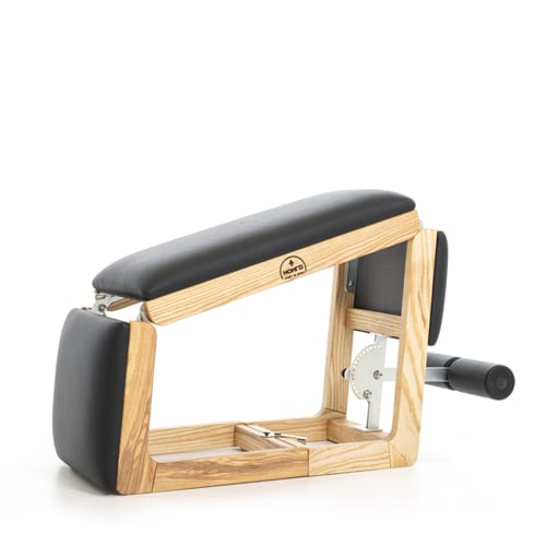 Banc de musculation en bois et cuir