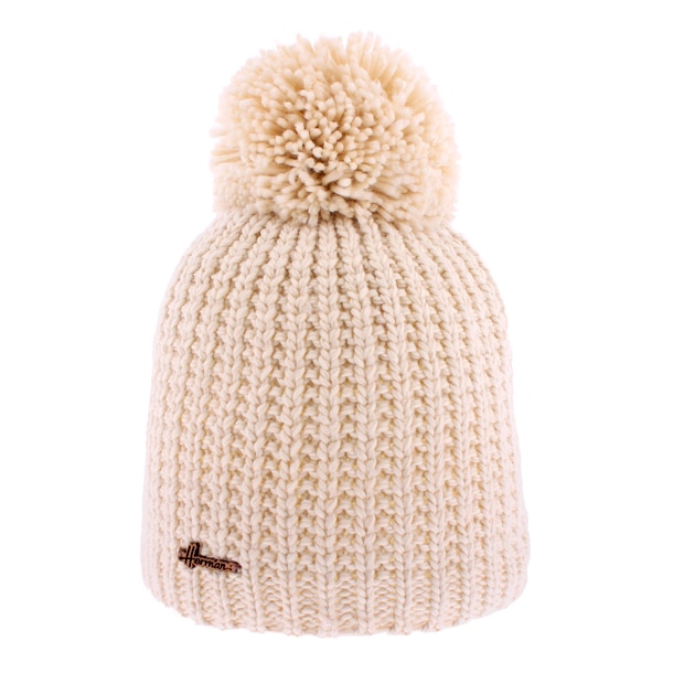 Bonnet pompon beige