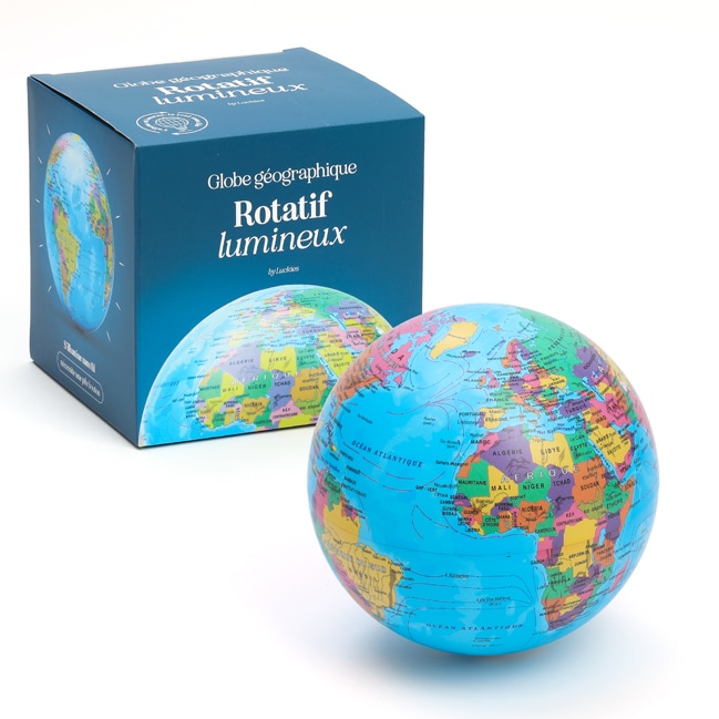 Globe terrestre rotatif lumineux