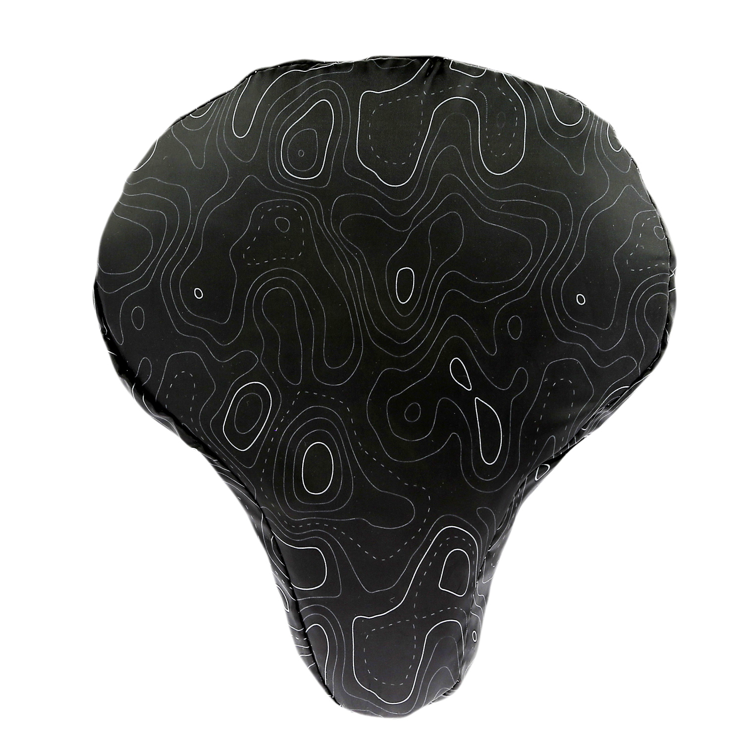 Housse de selle motifs fleuris noire