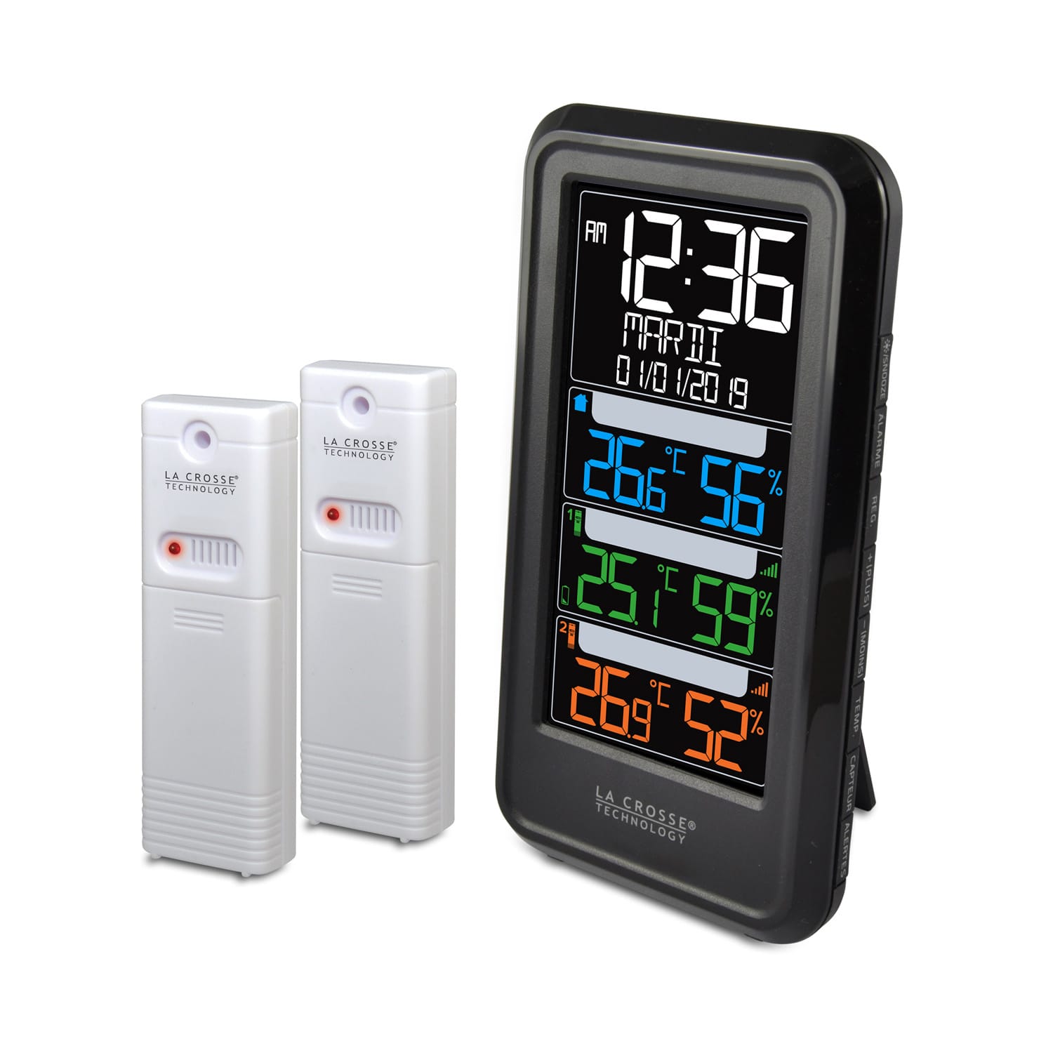 Station météo LCD thermo-hygro anémomètre pluviomètre