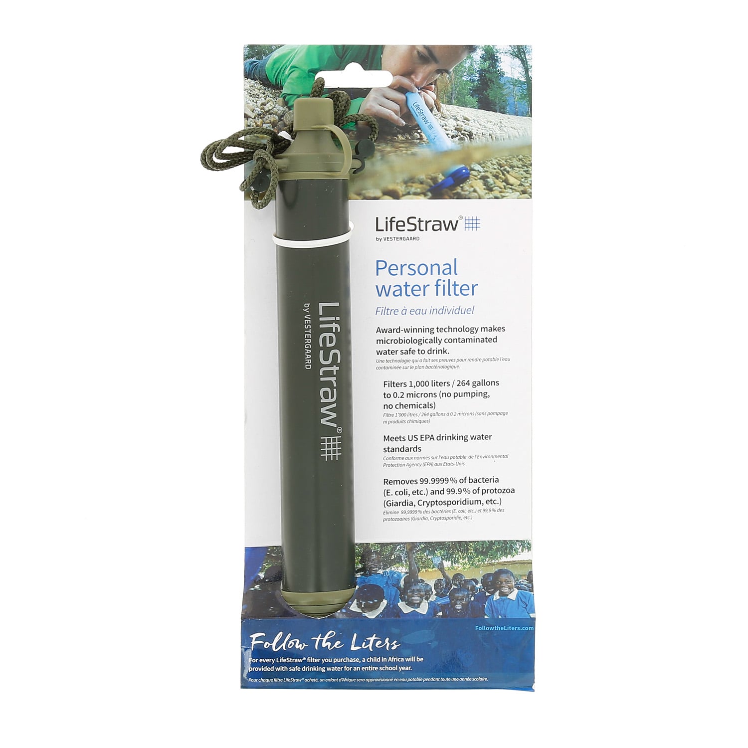 Lifestraw paille filtrante kaki