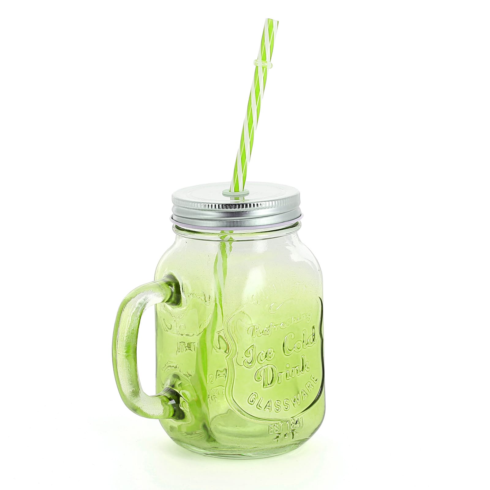 Chope en verre Mason Jar Vert