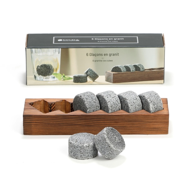 Coffret 6 glaçons en granit