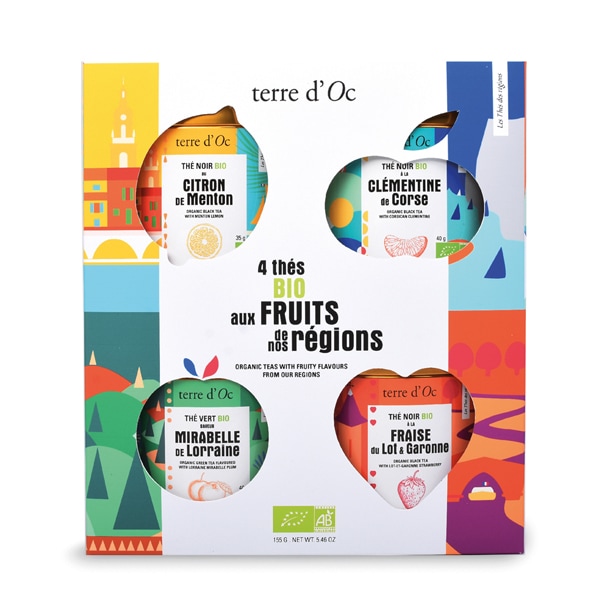 Coffret 4 thés bio fruits des régions