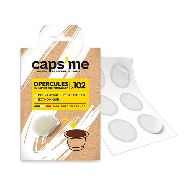 102 opercules compostables Caps'me