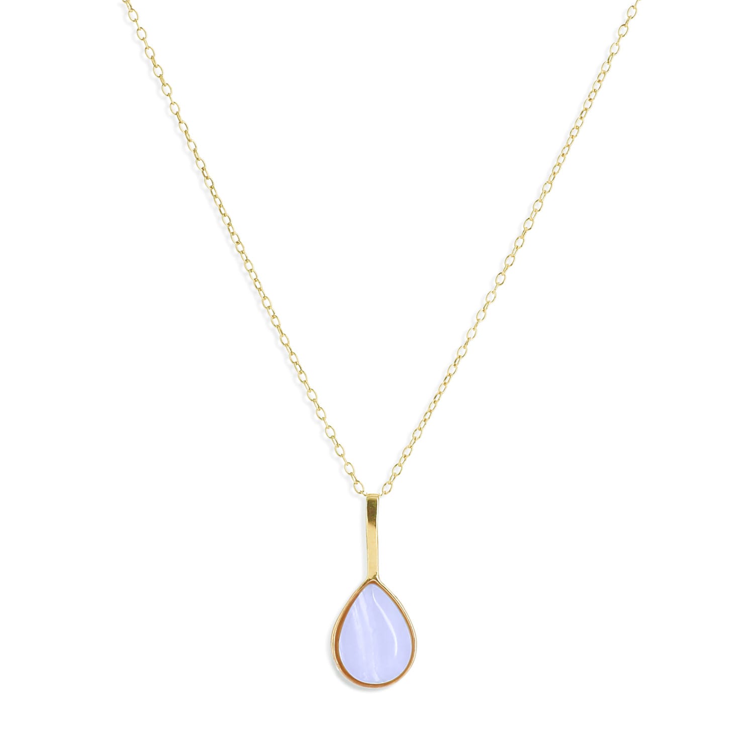 Collier Mars Calcédoine bleue