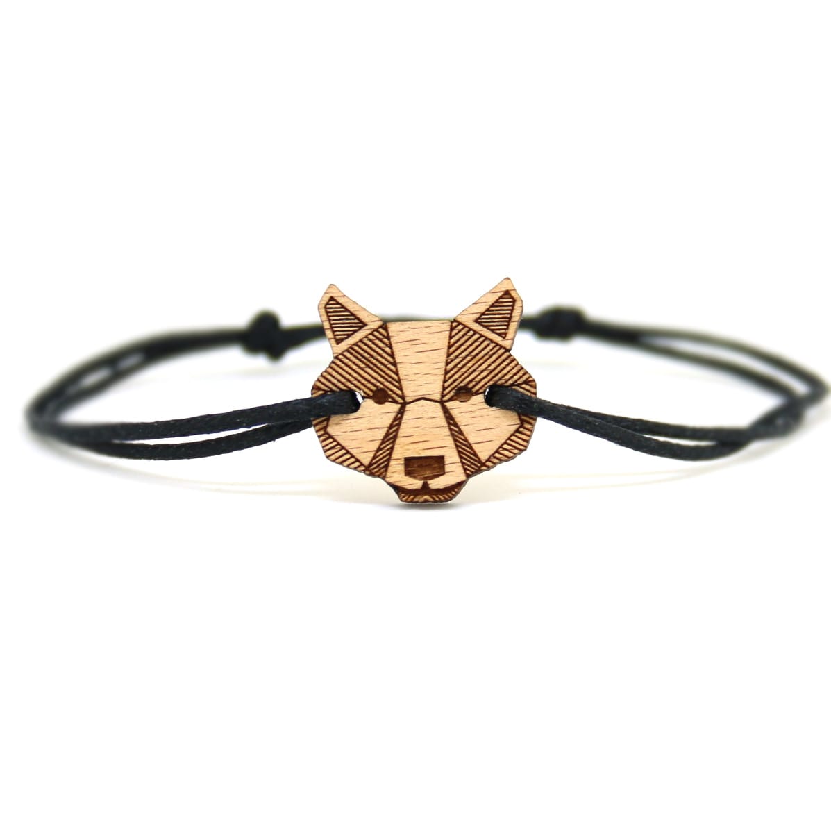 Bracelet en lin et bois loup