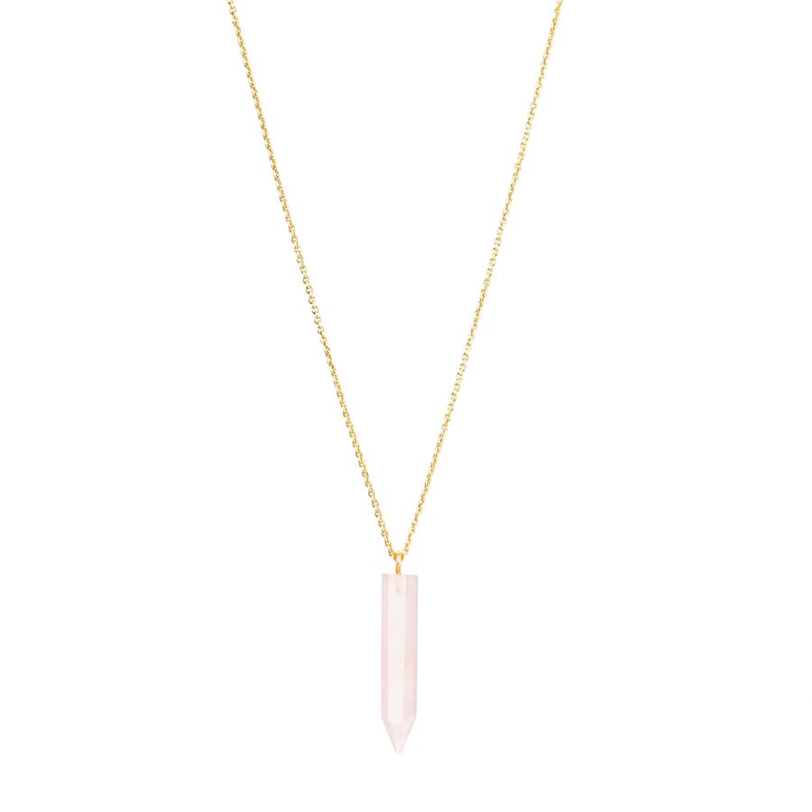 Collier Pencil quartz rose