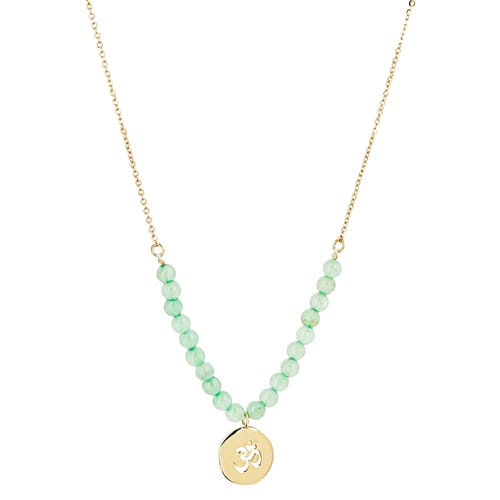 Collier mala Om en aventurine