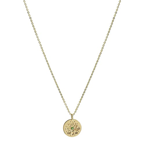 Collier médaille dorée lotus