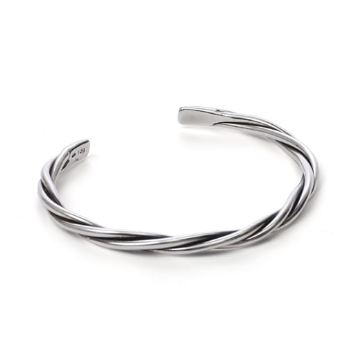 Bracelet jonc torsadé en argent