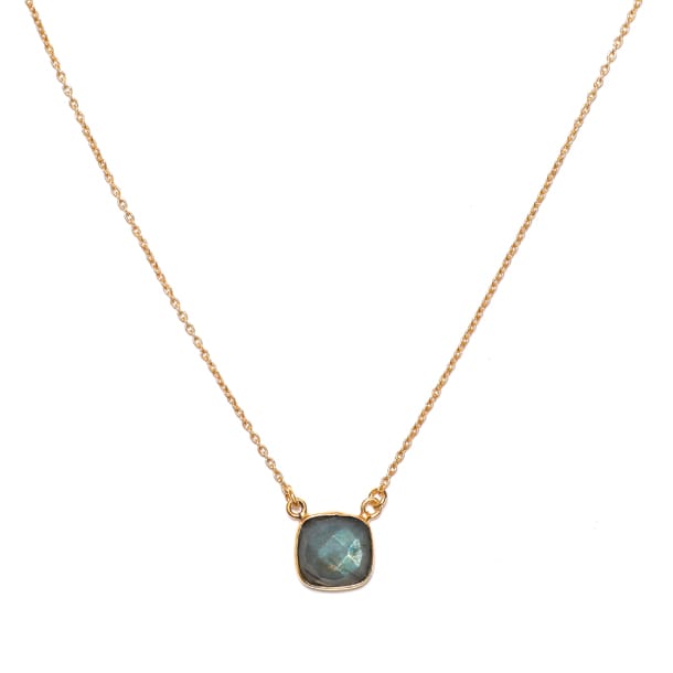 Collier labradorite et laiton doré