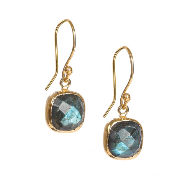 Boucles d'oreilles labradorite laiton