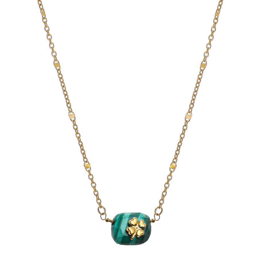 Collier porte-bonheur malachite