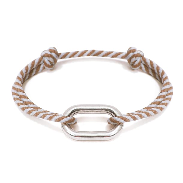 Bracelet mousqueton plaqué argent Beige