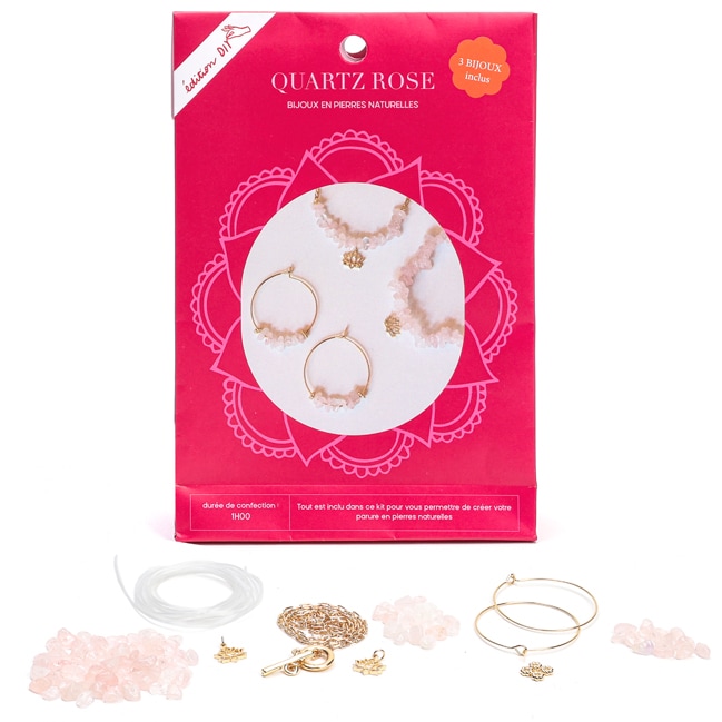 Kit bijoux à fabriquer quartz rose