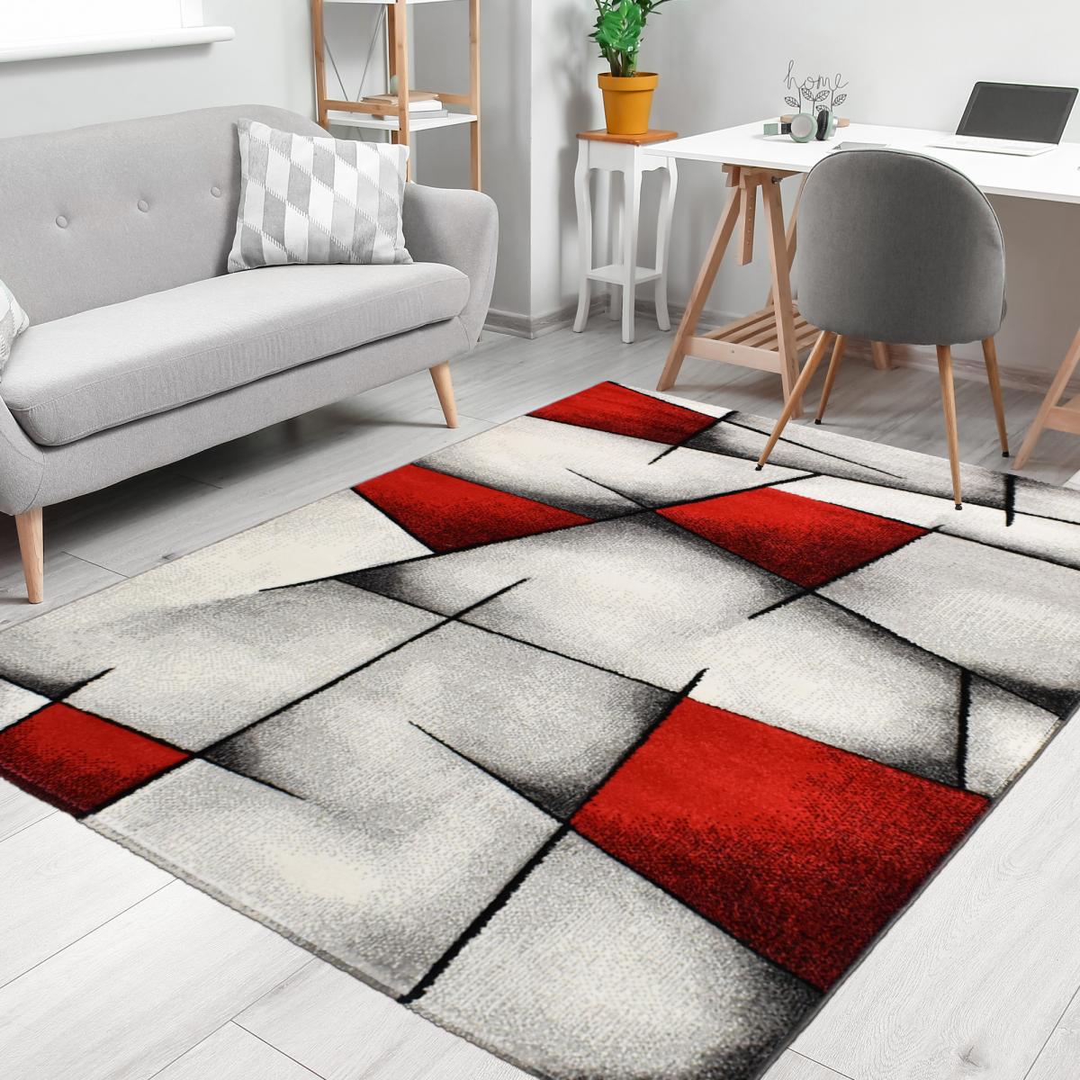 Tapis salon 60x110 rouge