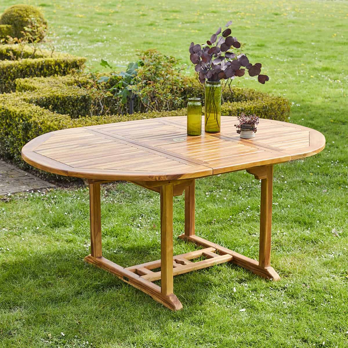 Table de jardin ronde/ovale teck huilé 6