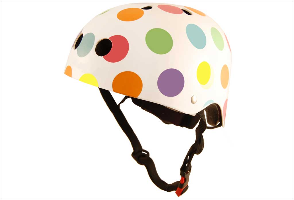 Casque vélo enfant pois pastel small