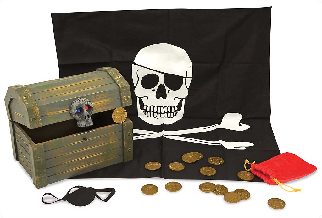 Coffre de pirate en bois pour enfant