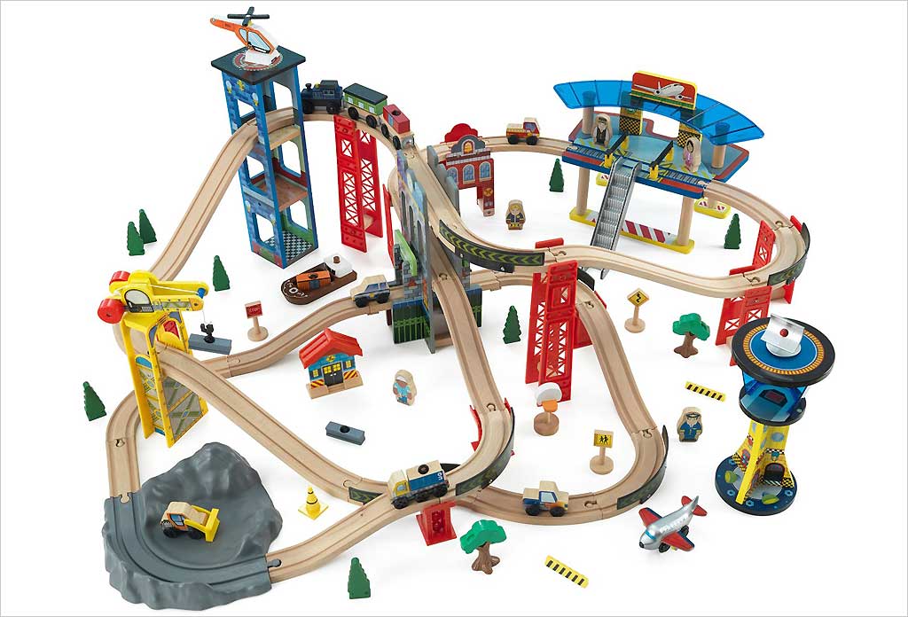 Circuit de train en bois super highway