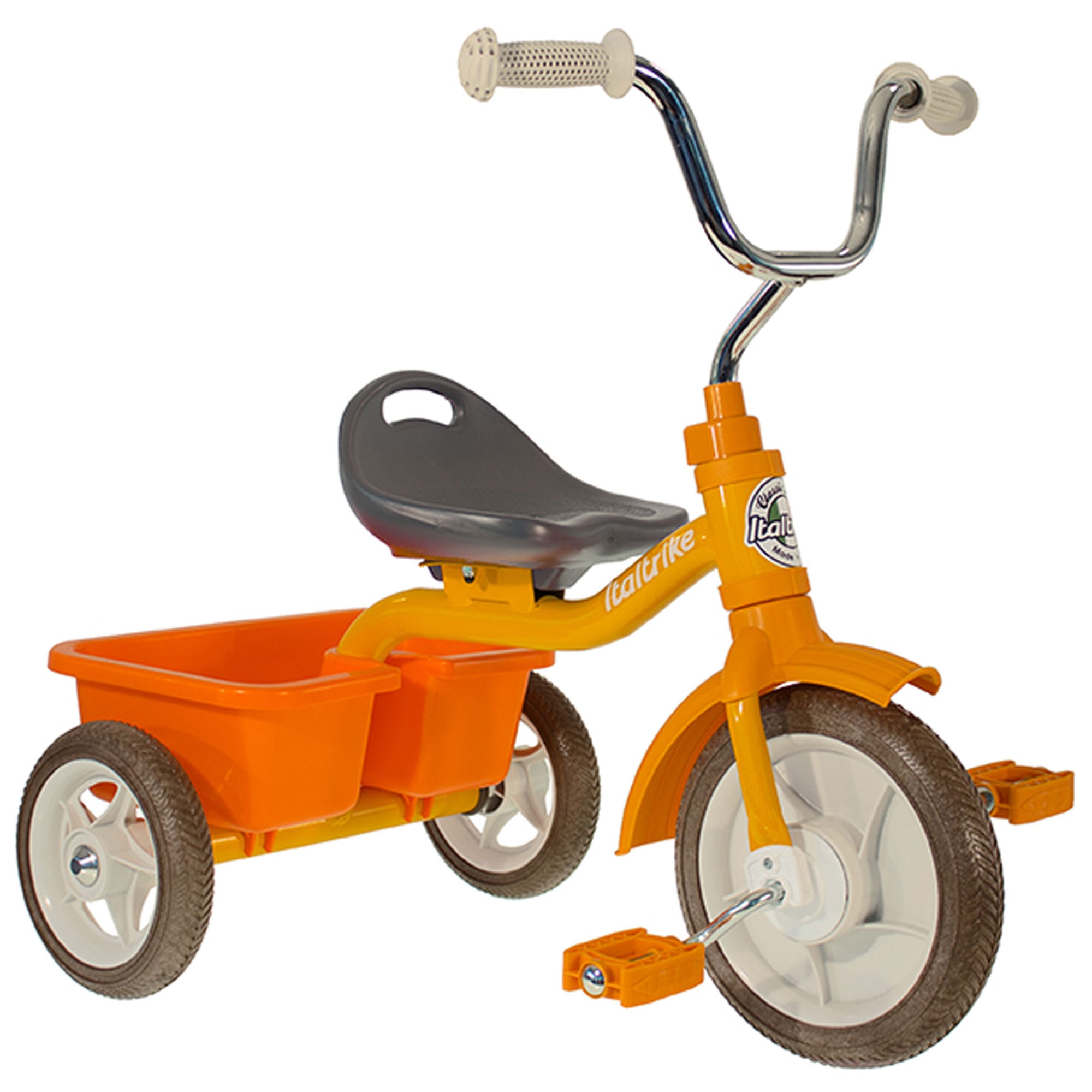 Tricycle métal orange avec benne italtri