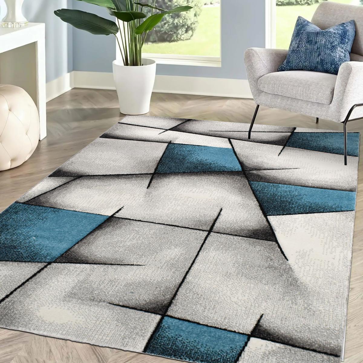 Tapis salon 60x110 bleu