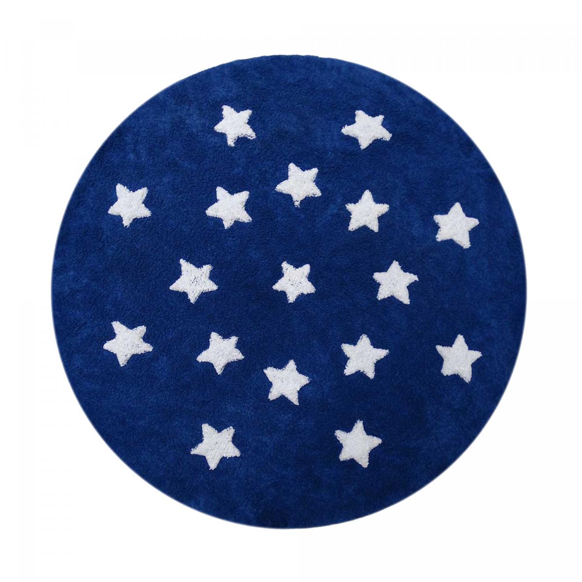 Tapis rond 140x140 rond bleu