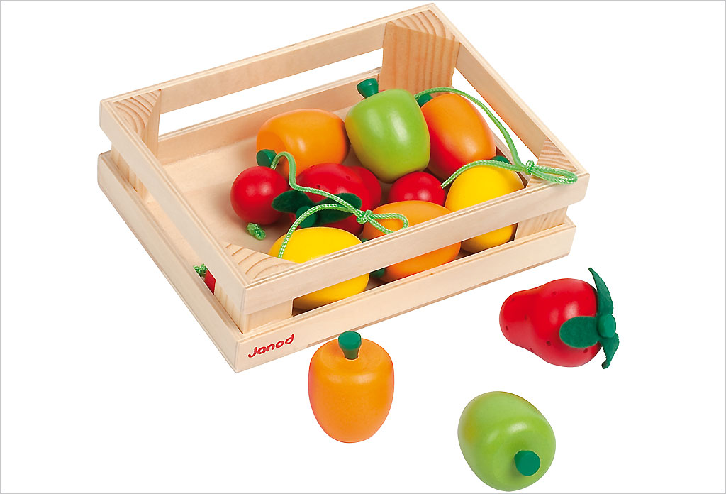 Cagette 12 fruits en bois