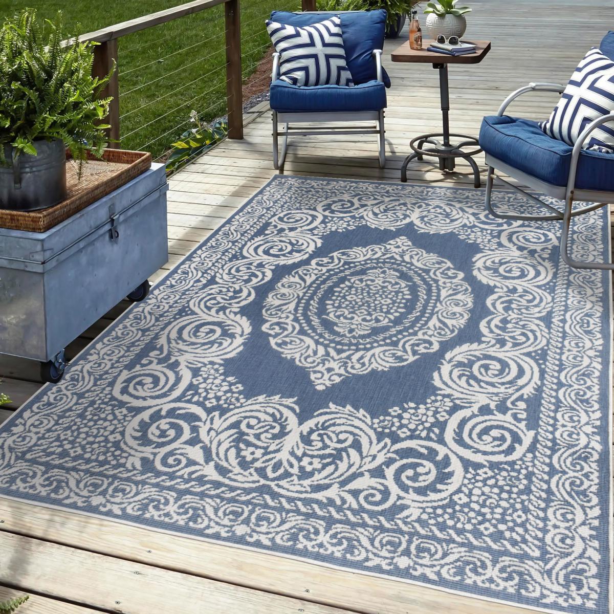 Tapis exterieur 200x290 bleu