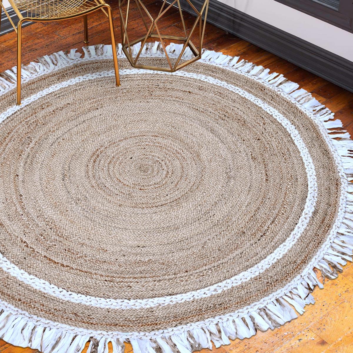 Tapis rond 120x120 rond blanc