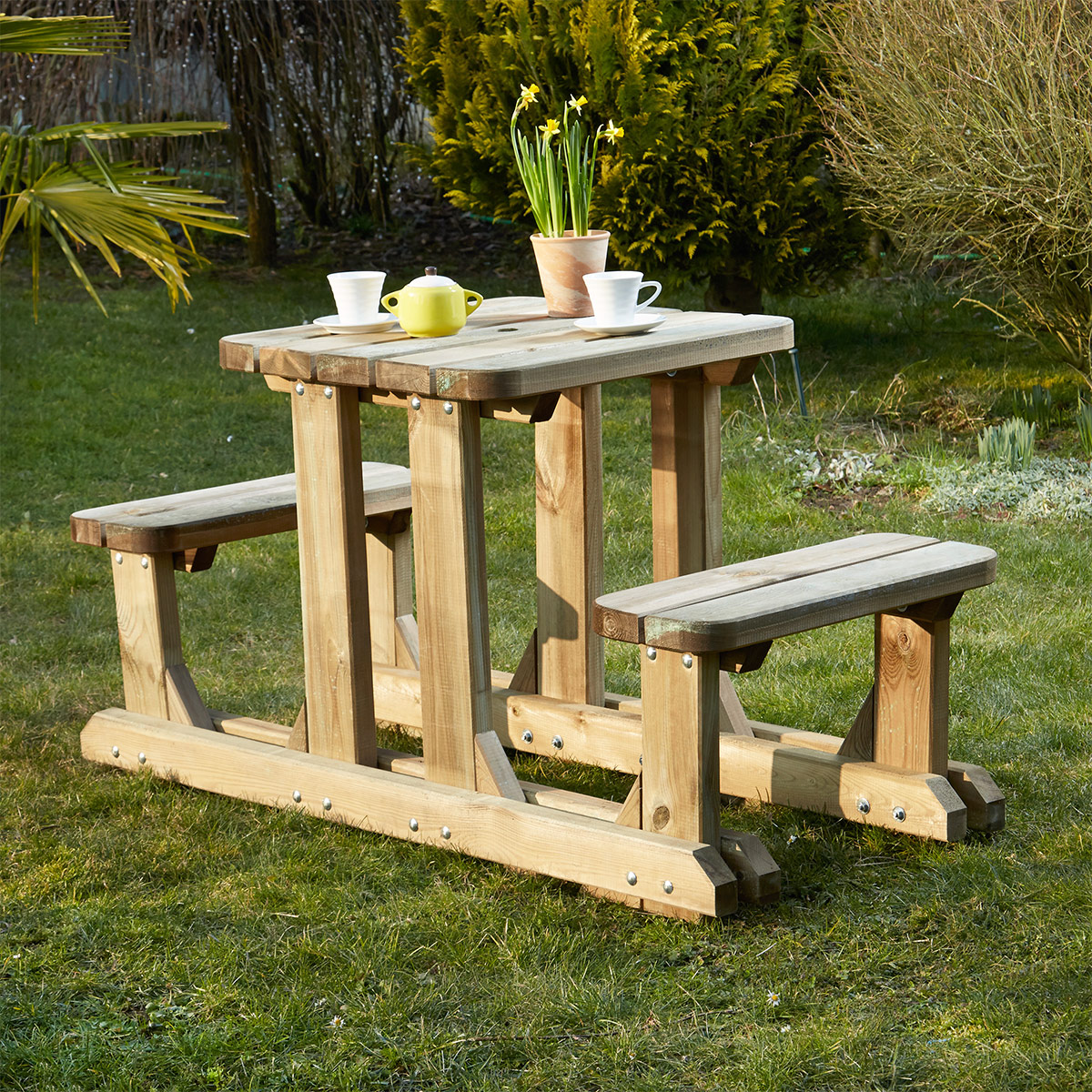 Table pique-nique en bois duo