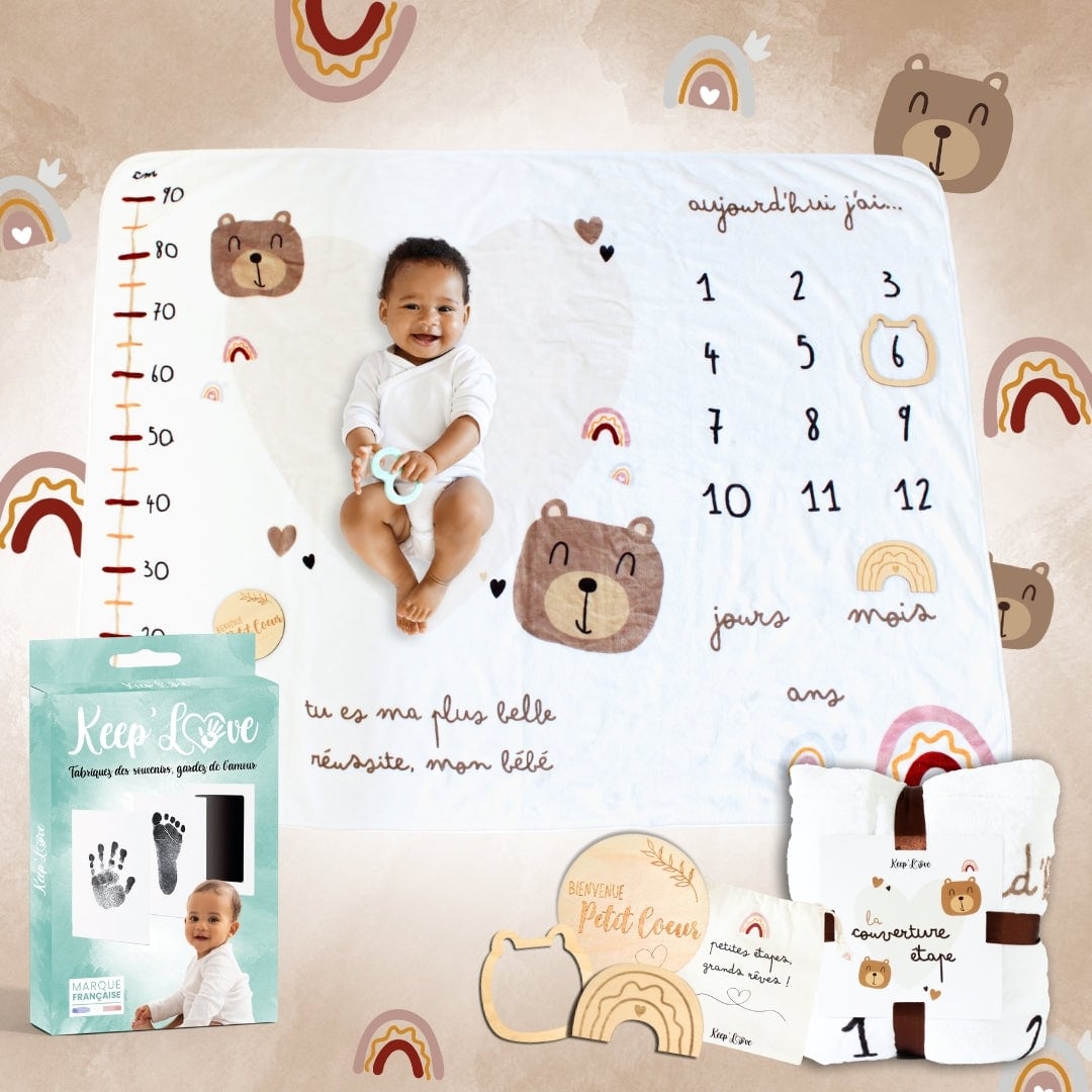 Couverture étape bébé + kit d'empreintes