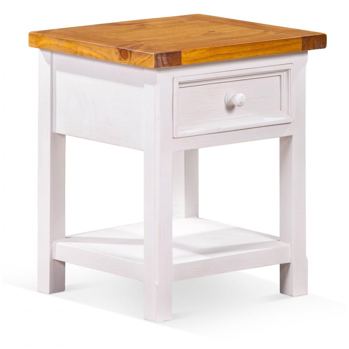 Table de chevet bois blanc 50x45x60cm -