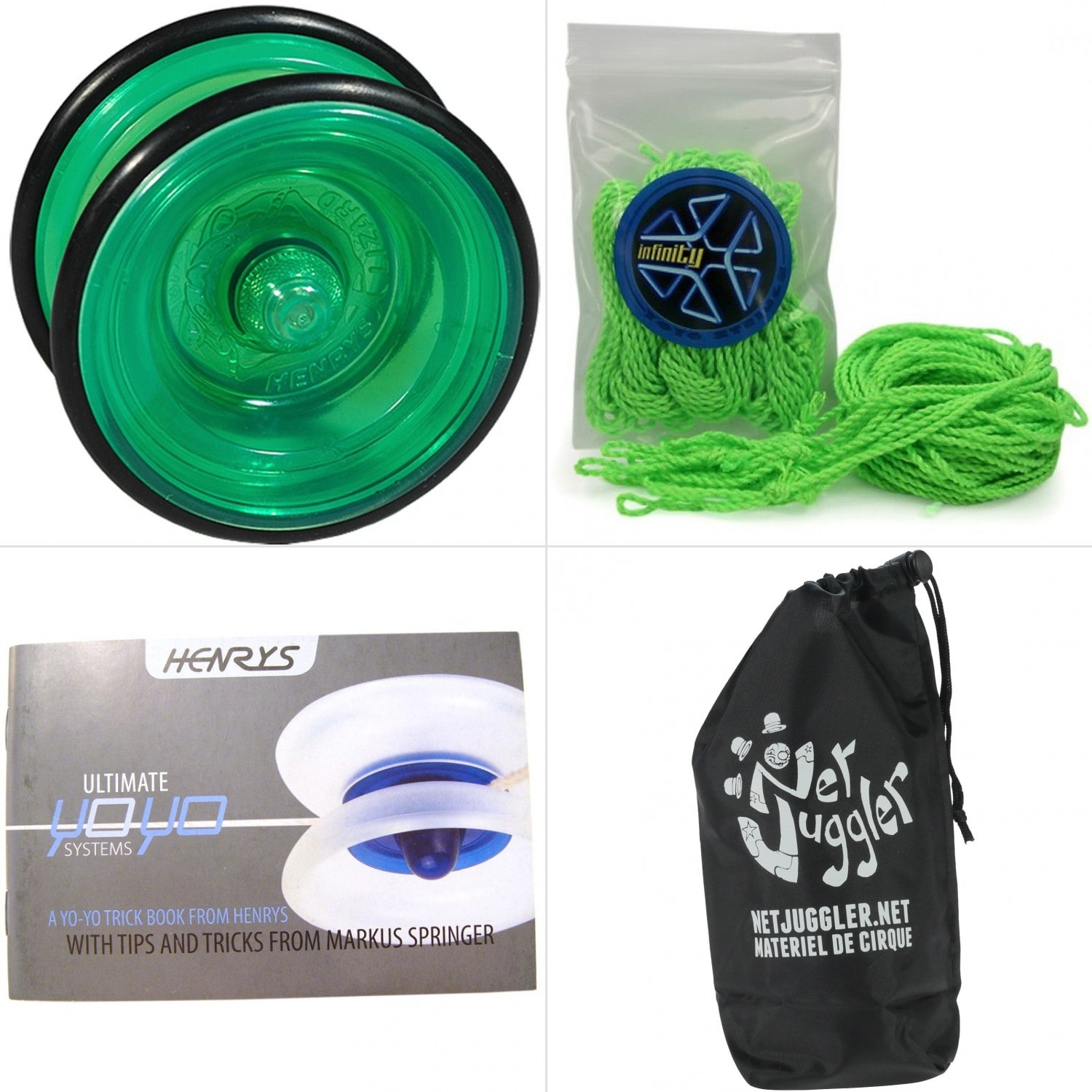 Yoyo henrys lizard vert + 10 ficelles ve