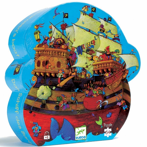 Puzzle silhouette +5y 54pcs le bateau