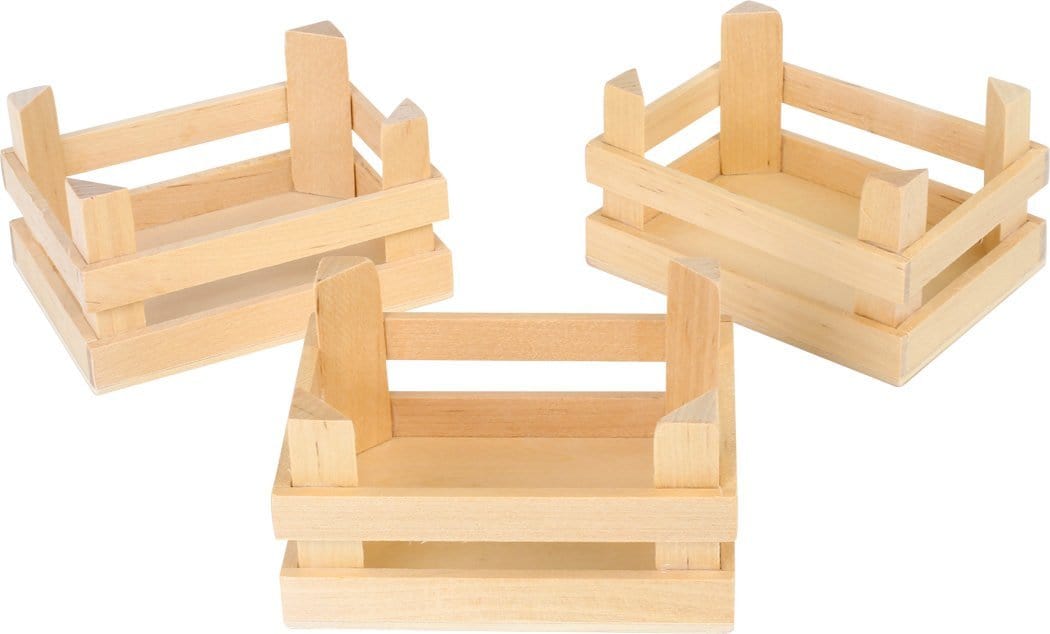 Lot de 3 petites caisses en bois