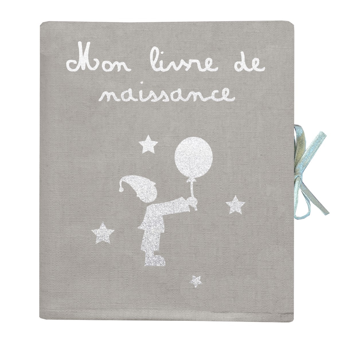 Livre de naissance en lin enduit gris