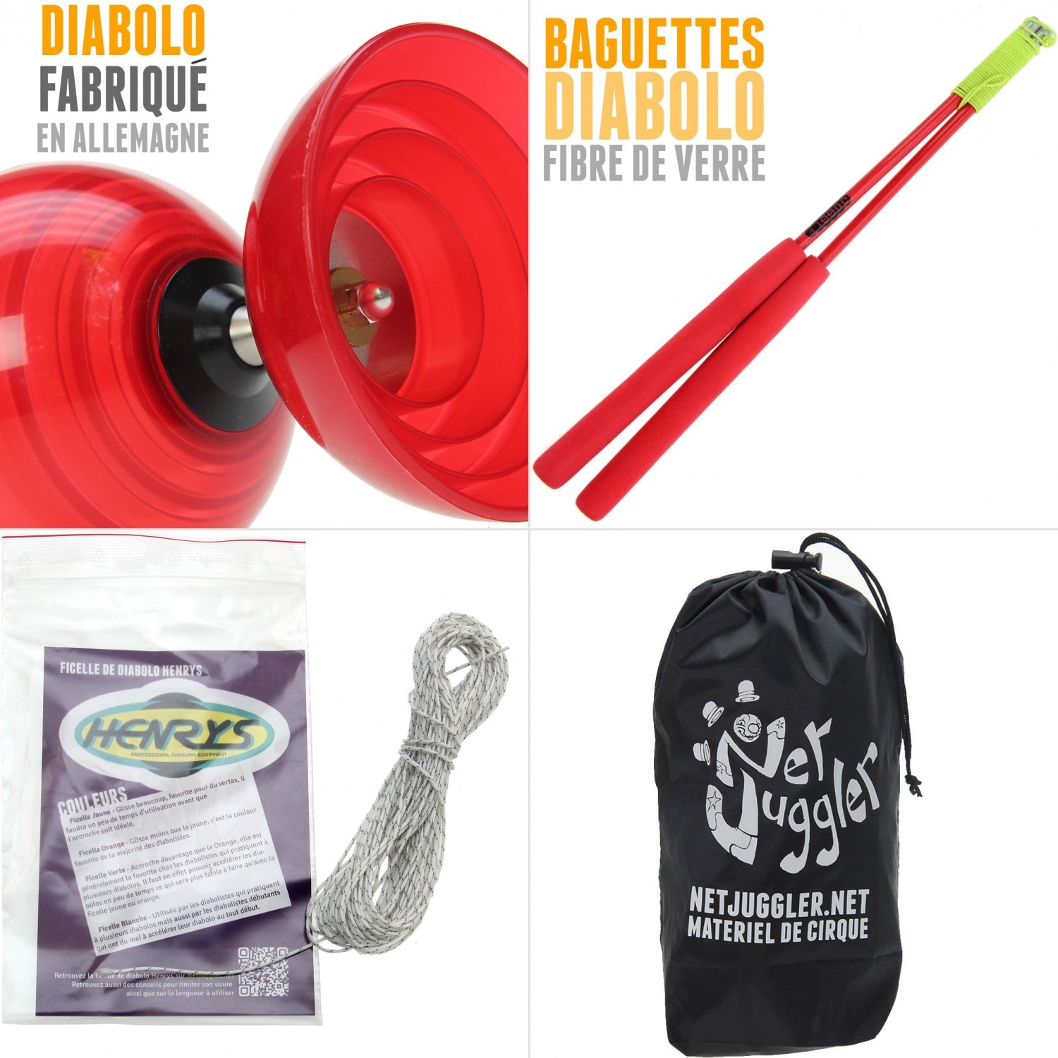 Diabolo beach free rouge + baguettes rou