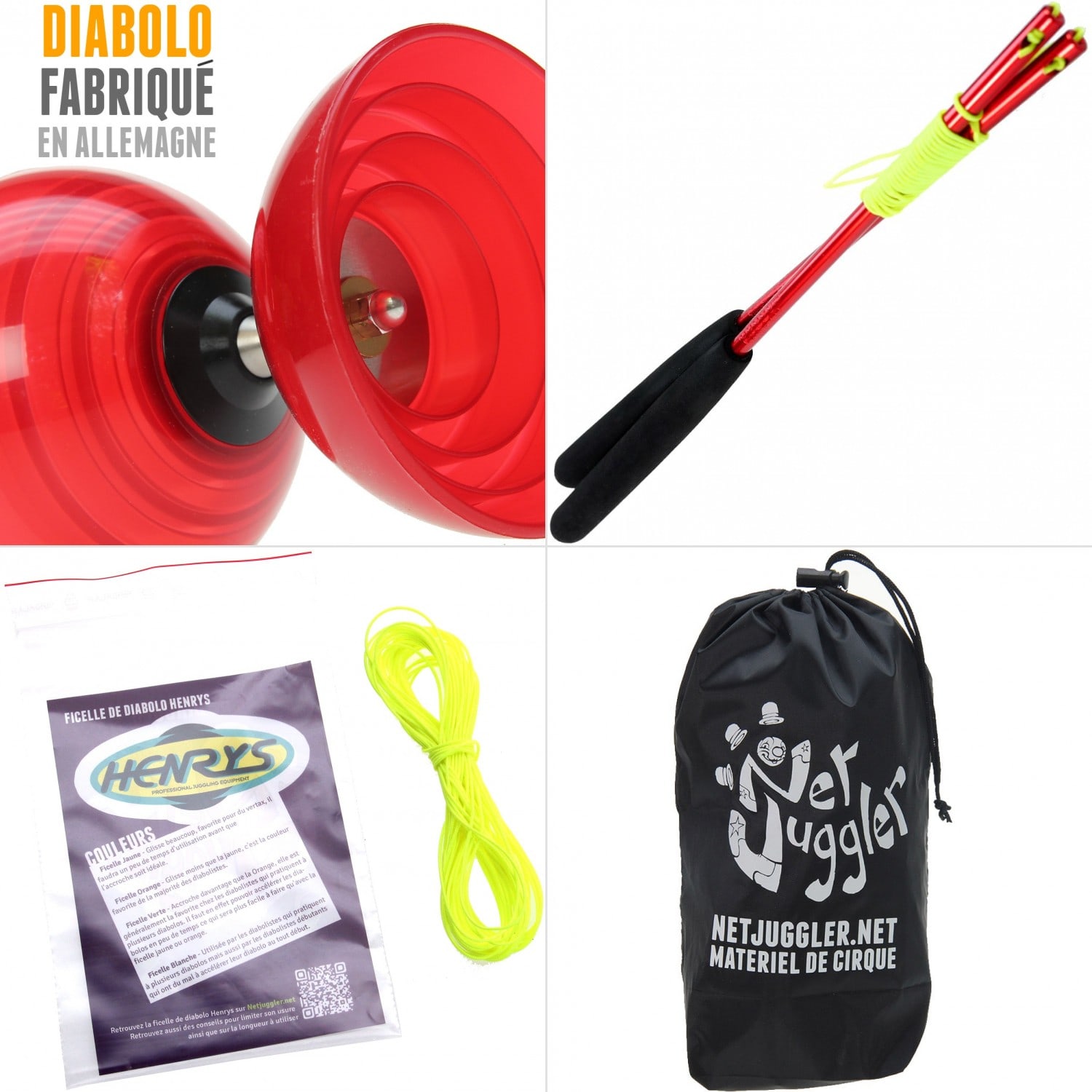 Diabolo beach free rouge + baguettes alu