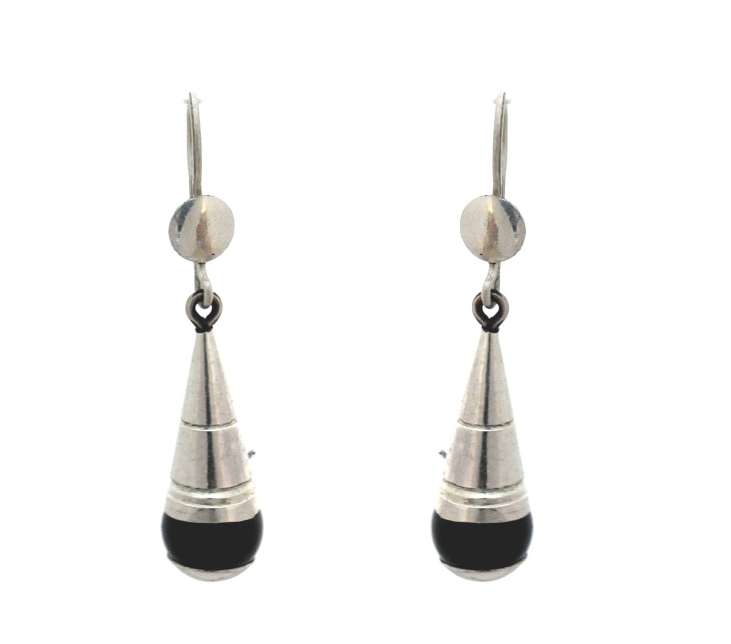 Boucles d'oreilles touareg argent onyx