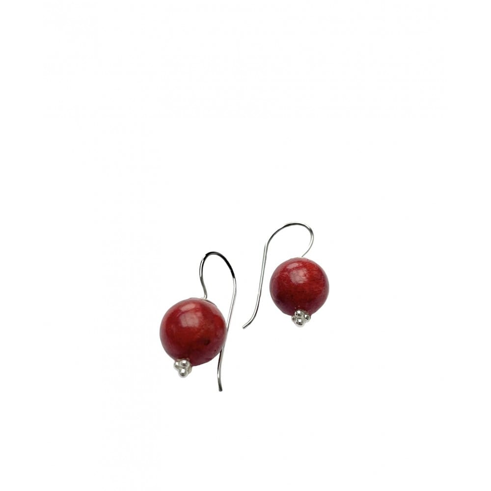 Boucles d'oreille gorgone rouge